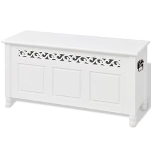 vidaXL Bancă de depozitare stil baroc, MDF, Alb