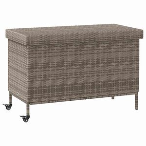 vidaXL Ladă depozitare de grădină cu roți, gri 110x55x73 cm poliratan