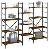 vidaXL Bibliotecă, stejar fumuriu, 160x28,5x136,5 cm, lemn prelucrat