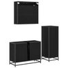 vidaXL Set de mobilier pentru baie 3 pcs Stejar Negru Lemn compozit