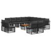 vidaXL Set de canapele de exterior 14 buc. Negru și Gri &icirc;nchis