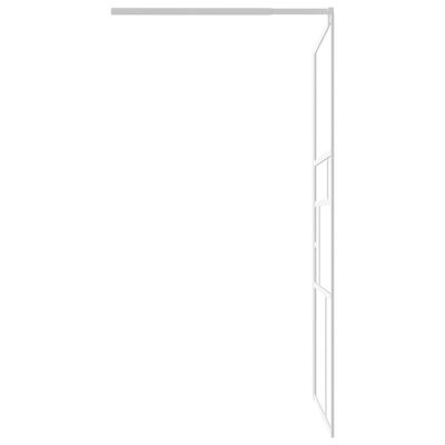 vidaXL Perete pentru cabină de duș walk-in, alb, 115x195cm, sticlă ESG
