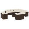 vidaXL Set mobilier de grădină cu perne, 14 piese, maro, poliratan