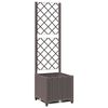 vidaXL Jardinieră de grădină cu spalier maro, 40x40x136 cm, PP