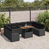 vidaXL Set de canapele pentru grădină 10 pcs Negru Rattan poli