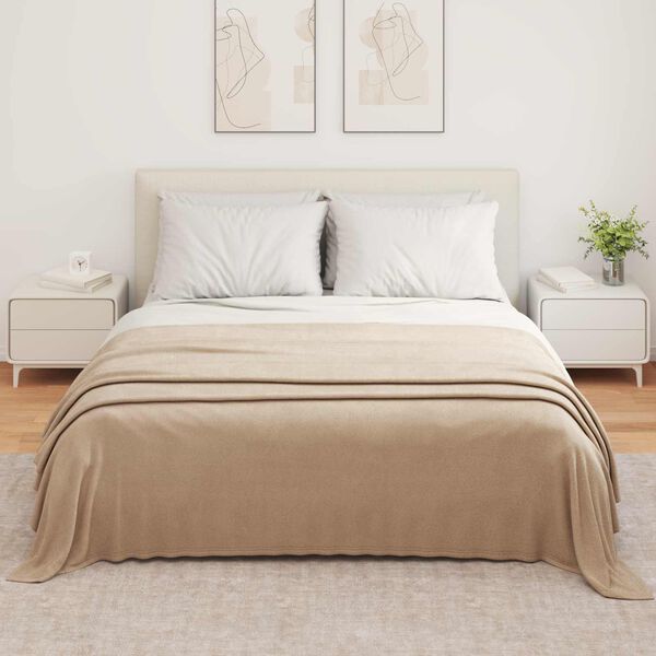 vidaXL Pătura de aruncat Culoare Cămilă 350 x 270 cm Molton