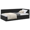 vidaXL Cadru de pat colțar cu headboard Negru 100 x 200 cm Catifea