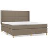 vidaXL Pat continental cu saltea, gri taupe, 180x200 cm, textil