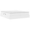 vidaXL Pat cu saltea și spațiu de depozitare Alb 200 x 200 cm