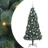 vidaXL Brad de Crăciun artificial pre-decorat cu set de bile Verde PET