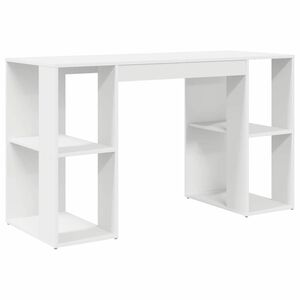 vidaXL Birou Alb Lemn prelucrat 130 x 50.5 x 75 cm