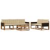 vidaXL Set de canapele de exterior cu pernă 6 pcs Natural și Bej