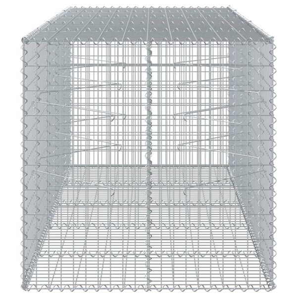 vidaXL Coș gabion cu capac, 250x100x100 cm, fier galvanizat