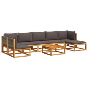 vidaXL Set canapele de grădină cu 8 piese, lemn de acacia și fr&acirc;nghie