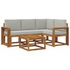 vidaXL Set de canapele de exterior 5 buc. Natural și gri deschis