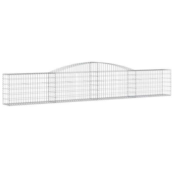 vidaXL Coșuri gabion arcuite 7 buc, 400x30x60/80 cm, fier galvanizat
