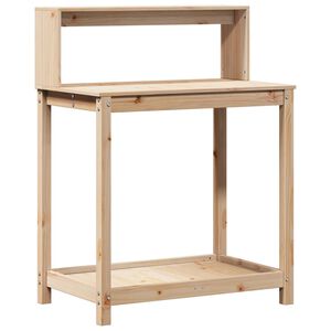 vidaXL Masă de plantare cu rafturi, 82,5x50x109,5 cm, lemn masiv pin