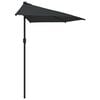 vidaXL Umbrelă de balcon tijă aluminiu negru 300x155x223cm semirotund
