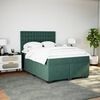 vidaXL Pat box spring cu saltea, verde închis, 140x190 cm, catifea