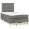 vidaXL Pat box spring cu saltea, gri &icirc;nchis, 120x200 cm, textil