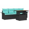 vidaXL Set de canapele pentru grădină 5 buc. Negru Rattan poli