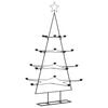 vidaXL Brad de Crăciun din metal pentru decor, negru, 140 cm