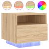 vidaXL Noptieră cu lumini LED, stejar sonoma, 40x39x37 cm