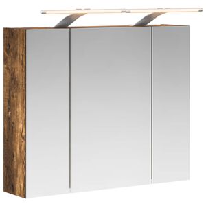 vidaXL Dulap cu oglindă pentru baie Stejar fumuriu 60 x 14,5 x 50 cm
