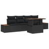 vidaXL Set de canapele pentru grădină 5 buc. Negru poliratan