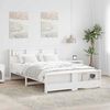vidaXL Cadru de pat cu headboard Alb 140 x 200 cm Lemn compozit