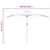vidaXL Umbrelă balcon, tijă aluminiu albastru 300x155x223cm semirotund