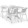 vidaXL Set mobilier de exterior, 5 piese, argintiu, aluminiu