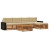 vidaXL Set de canapele de exterior 6 buc. Natural și Bej Poliester