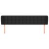 vidaXL Tăblie de pat cu aripioare negru 163x23x78/88cm piele ecologică