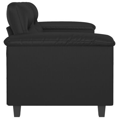 vidaXL Canapea cu 2 locuri, negru, 120 cm, piele ecologică