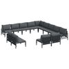 vidaXL Set de canapele pentru grădină 13 buc. Negru Oțel