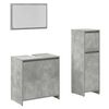 vidaXL Set mobilier de baie, 3 piese, gri beton, lemn compozit
