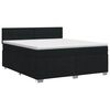 vidaXL Pat boxspring cu saltea Negru 160 x 200 cm Țesătură