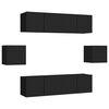 vidaXL Set dulapuri TV, 6 piese, negru, lemn prelucrat