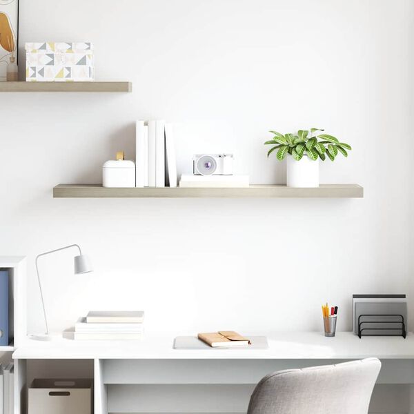 vidaXL Raft de perete suspendat, stejar, 120x23,5x3,8 cm, MDF