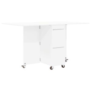 vidaXL Masă de dining 140 x 80 x 77 cm Lemn prelucrat Alb