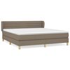 vidaXL Pat box spring cu saltea, gri taupe, 160x200 cm material textil