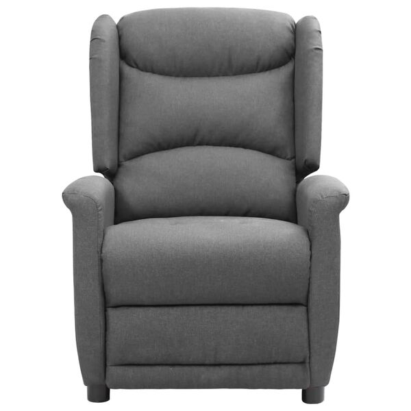 vidaXL Fotoliu de masaj rabatabil cu ridicare, gri deschis, textil