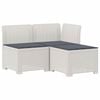 vidaXL Sofa de grădină cu 3 locuri, cu perne, aspect de rattan PP Alb