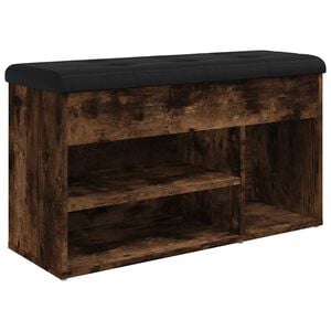 vidaXL Bancă de pantofi, stejar fumuriu, 82x32x45,5 cm, lemn prelucrat