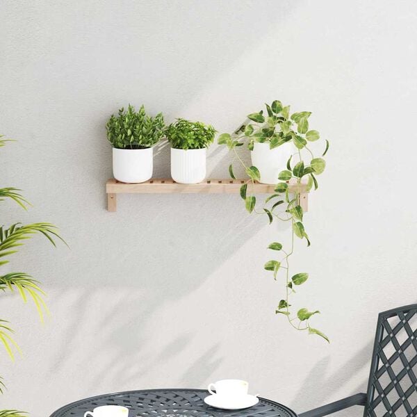 vidaXL Raft Suspendat pe Perete Pe perete natural 62 x 10 x 12,5 cm