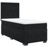 vidaXL Pat box spring cu saltea, negru, 90x190 cm, catifea