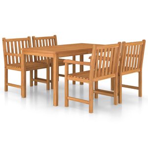 vidaXL Set de mobilier de grădină cu 5 piese, 140x80 cm, lemn masiv de tec