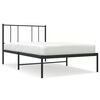 vidaXL Cadru de pat din metal cu tăblie, negru, 100x200 cm