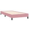 vidaXL Pat box spring cu saltea, roz, 100x220 cm, catifea